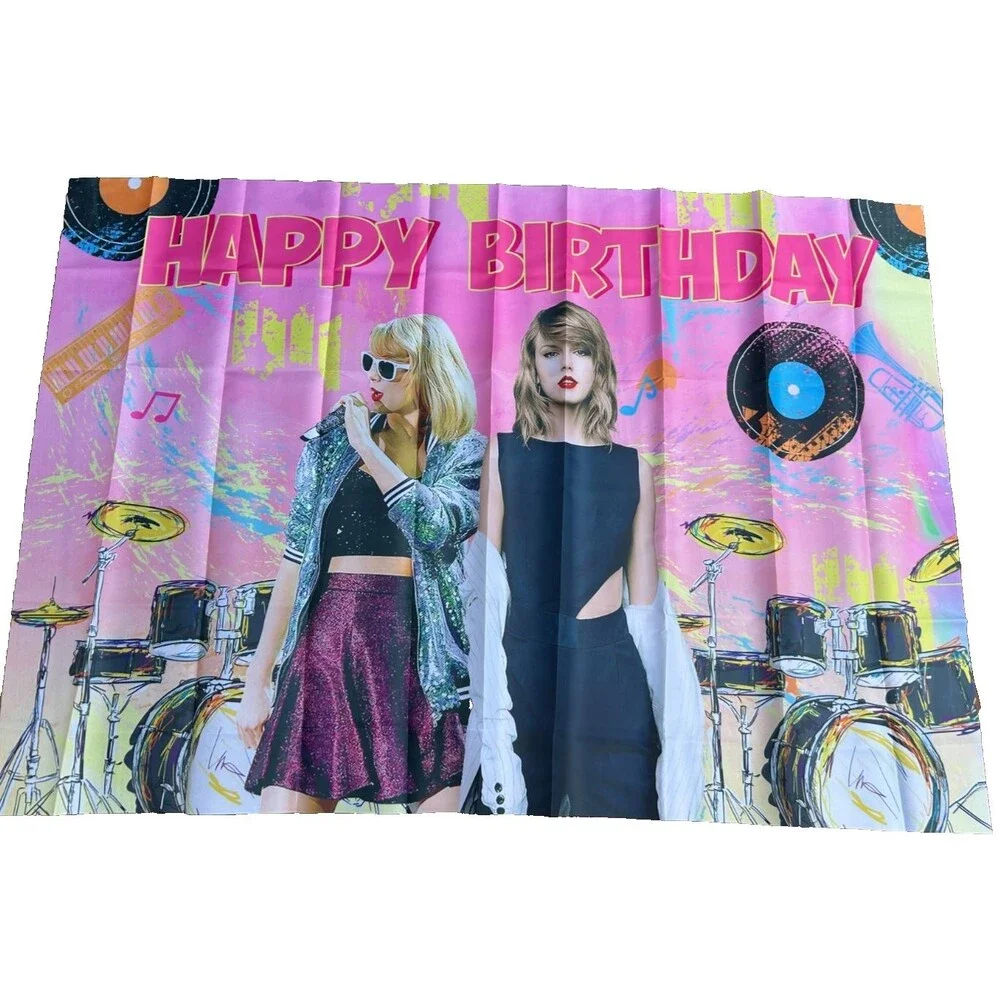 Taylor Swift Birthday Party Supplies-Banner,Tablecloth,Balloons, Toppers, Plates